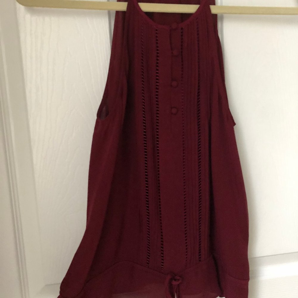 Parker Maroon Halter Top with Tie